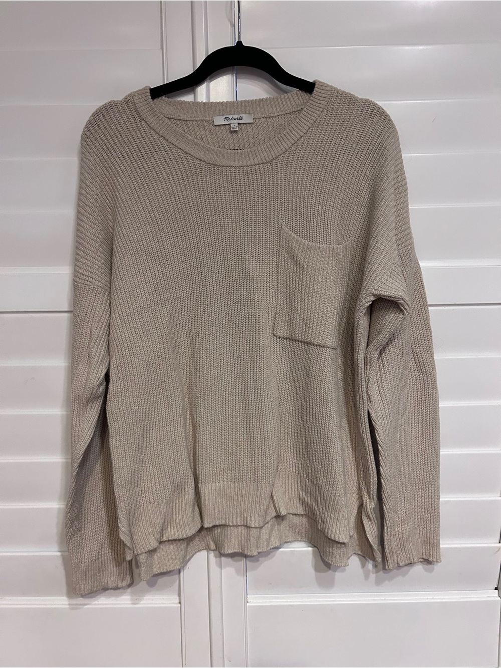 Madewell Scoop Neck Sweater Cream Oatmeal Size Large
